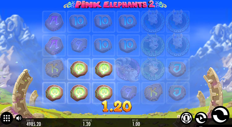 Экран игрового автомата Pink Elephants 2 от Thunderkick