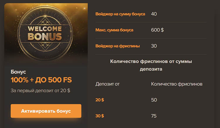 Вариант бонусного предложения